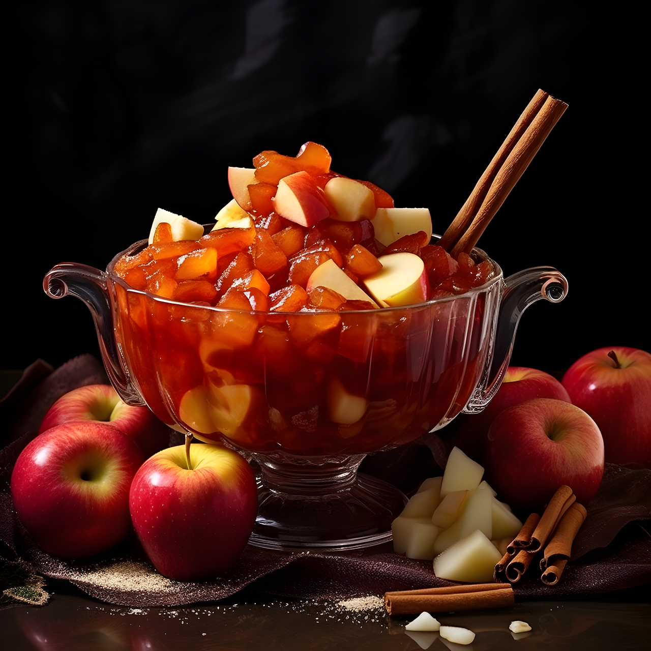 Appelcompote in glazen kom met kaneel - Soulfood - Your Spiritual Network